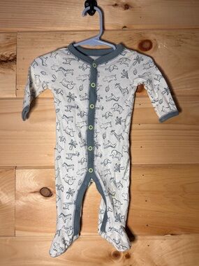 Carter's Cream and Gray Animal-Print Footie